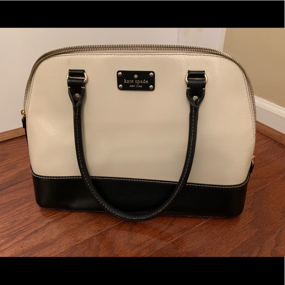 Large cream and black leather Kate Spade purse